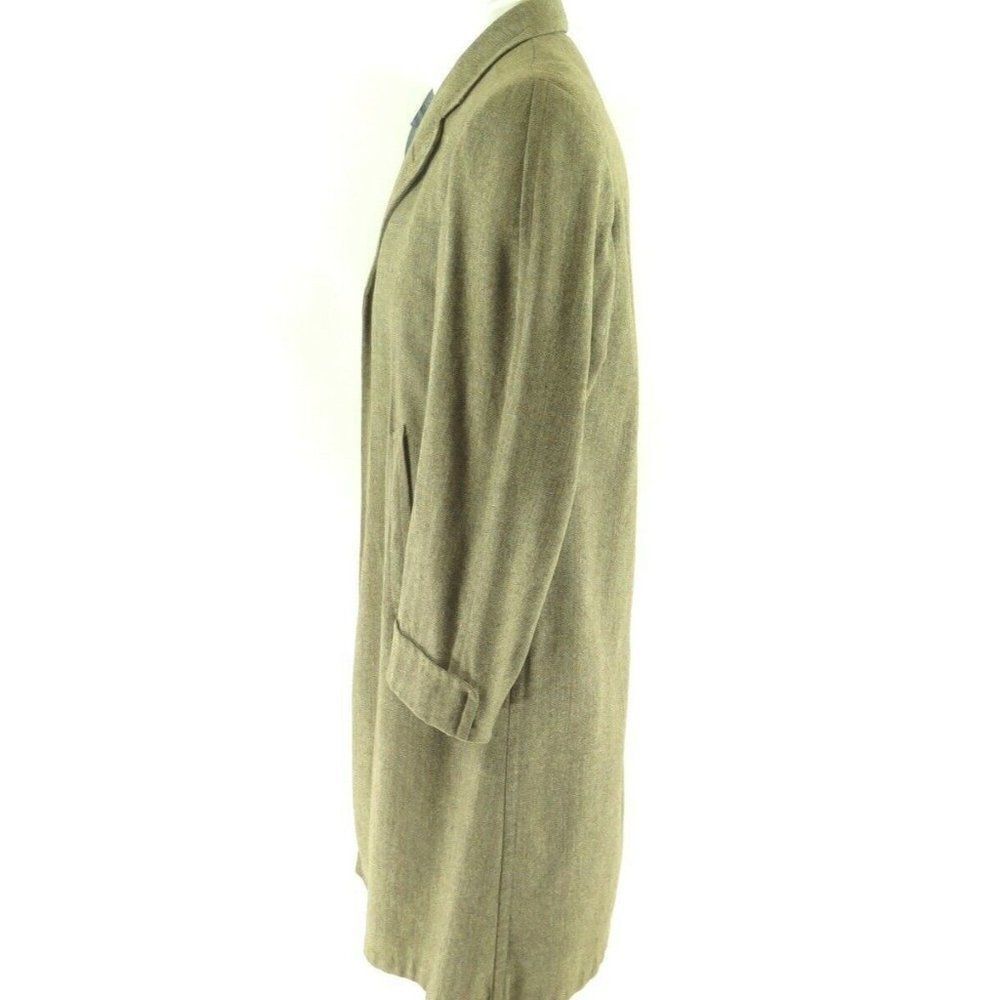 Vintage 50s Desmonds Wool Overcoat M Brown Buttons - Picture 3 of 10